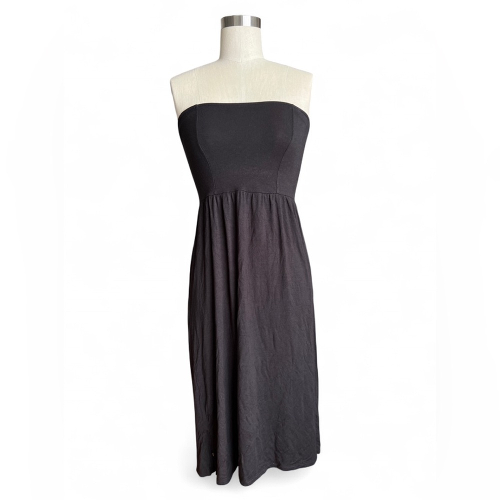 Victoria’s Secret Black Strapless Midi Dress w/ Bralette & Silicone Band - Small